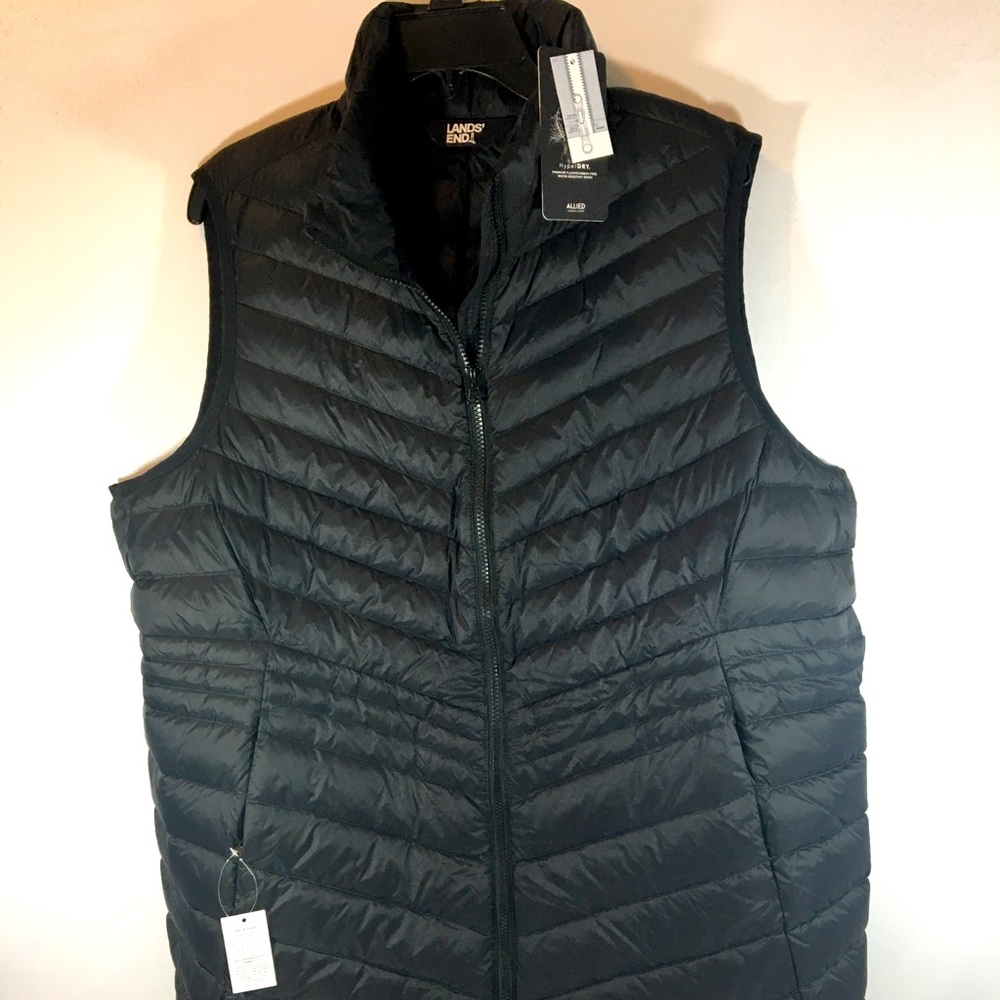 NWT Lands End ultra lightweight packable 800 fill power RDS hyper dry down vest!